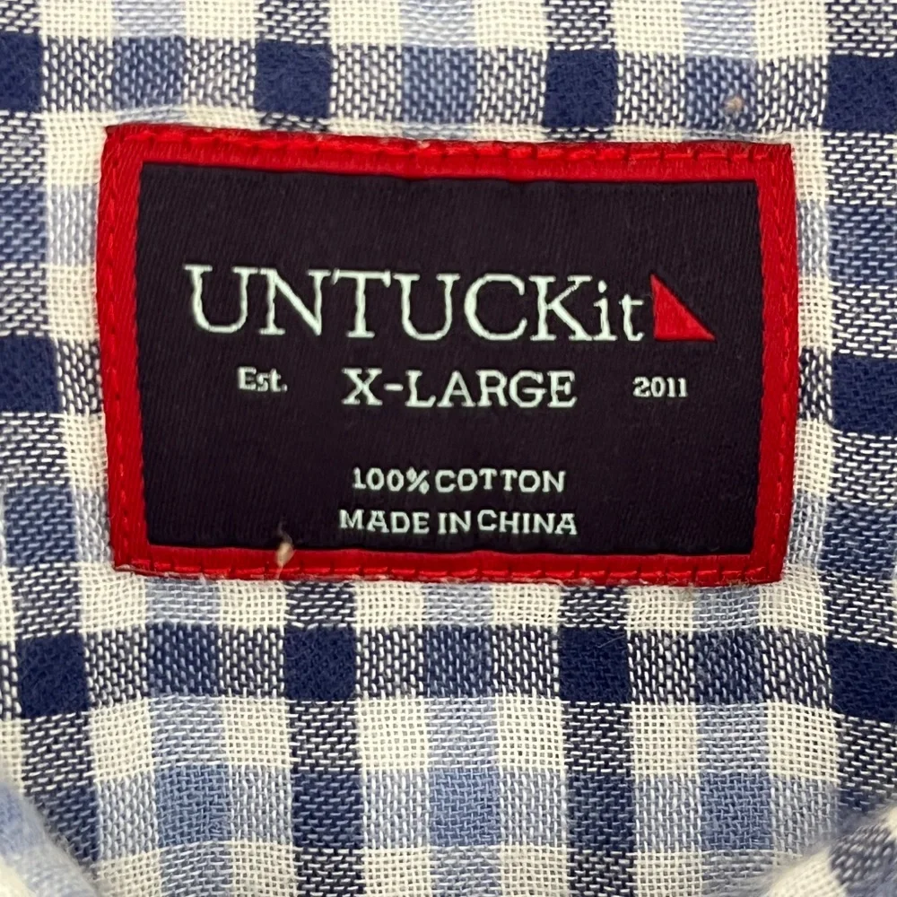Untuckit Mens Size X-Large Soligo Shirt Multicolor Check Button-Down‎ Collared
